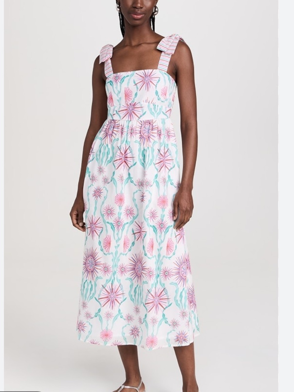 BANJANAN ginerva midi dress in anemone glow small